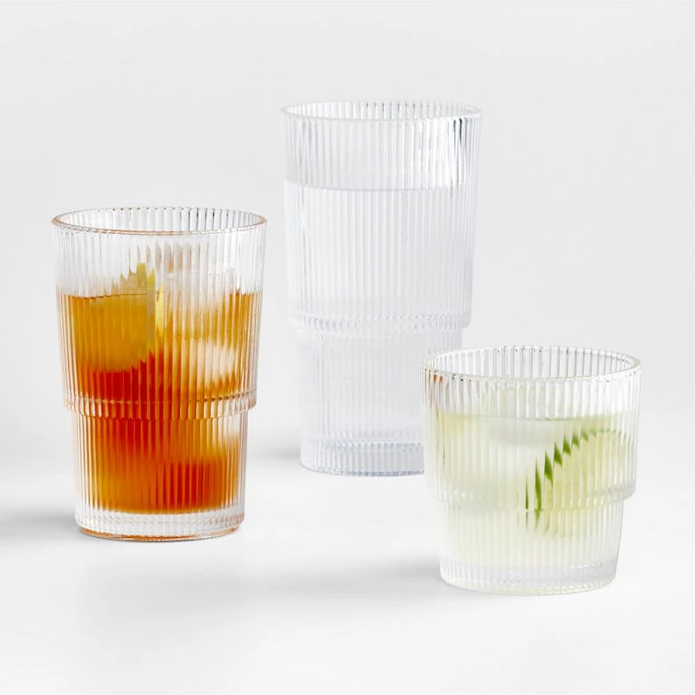 Atwell 11-Oz. Stackable Ribbed Double Old-Fashioned Glass