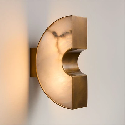 Cali White Alabaster Wall Sconce Light by Brigette Romanek Set of 2