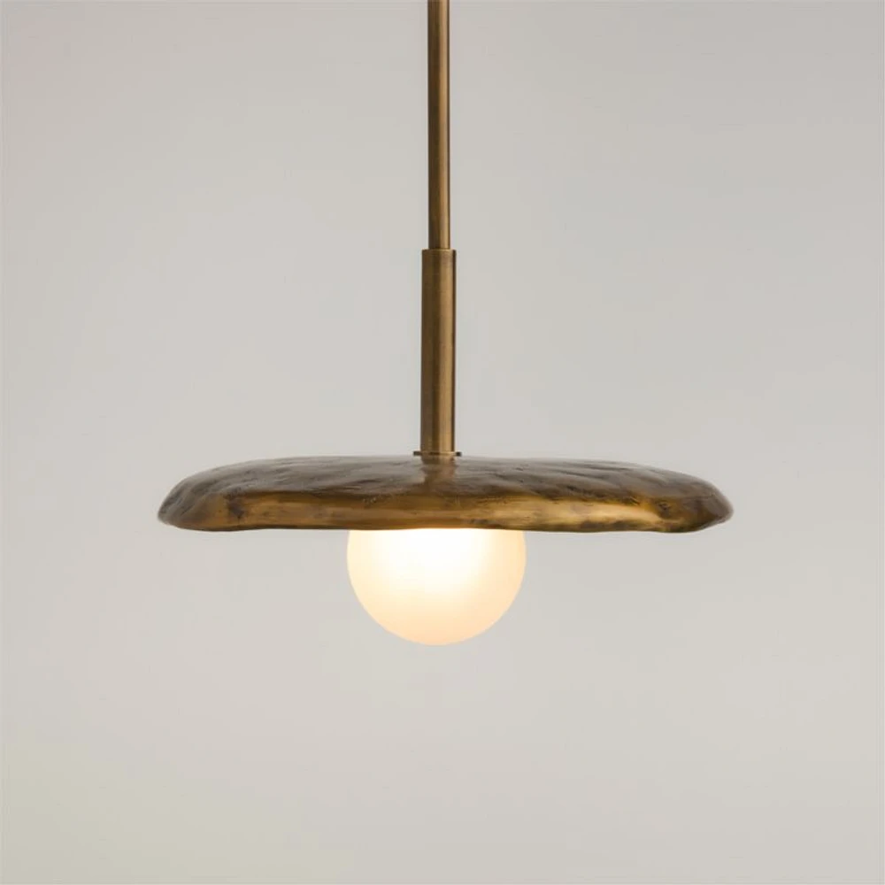 Lilypad Metal and Glass Pendant Light by Brigette Romanek 16"