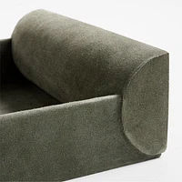Ruff Green Suede Decorative Tray 12" by Brigette Romanek