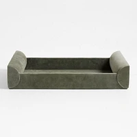 Ruff Green Suede Decorative Tray 12" by Brigette Romanek