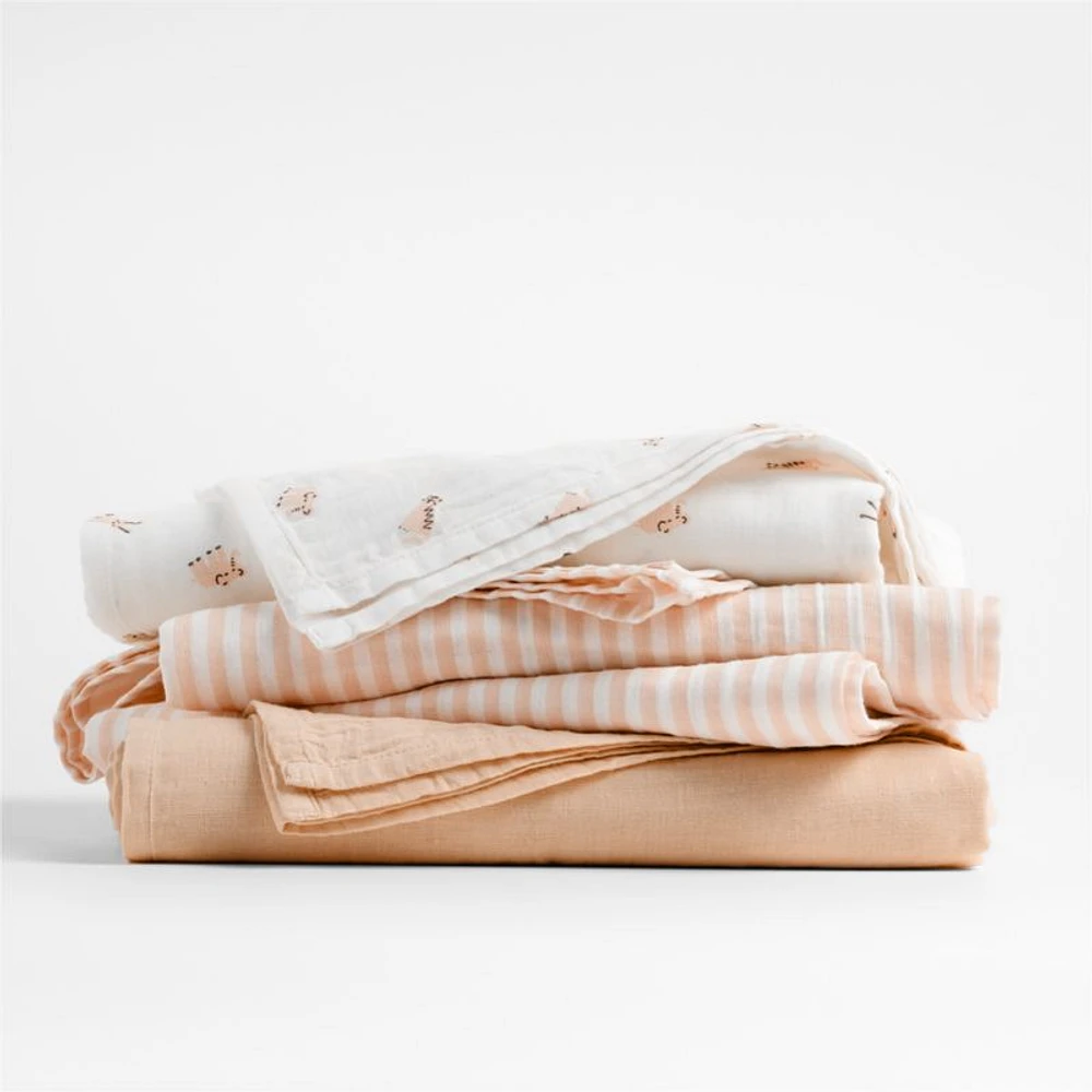 Baby's First Mini Animal Organic Cotton Gauze Baby Swaddle Blankets