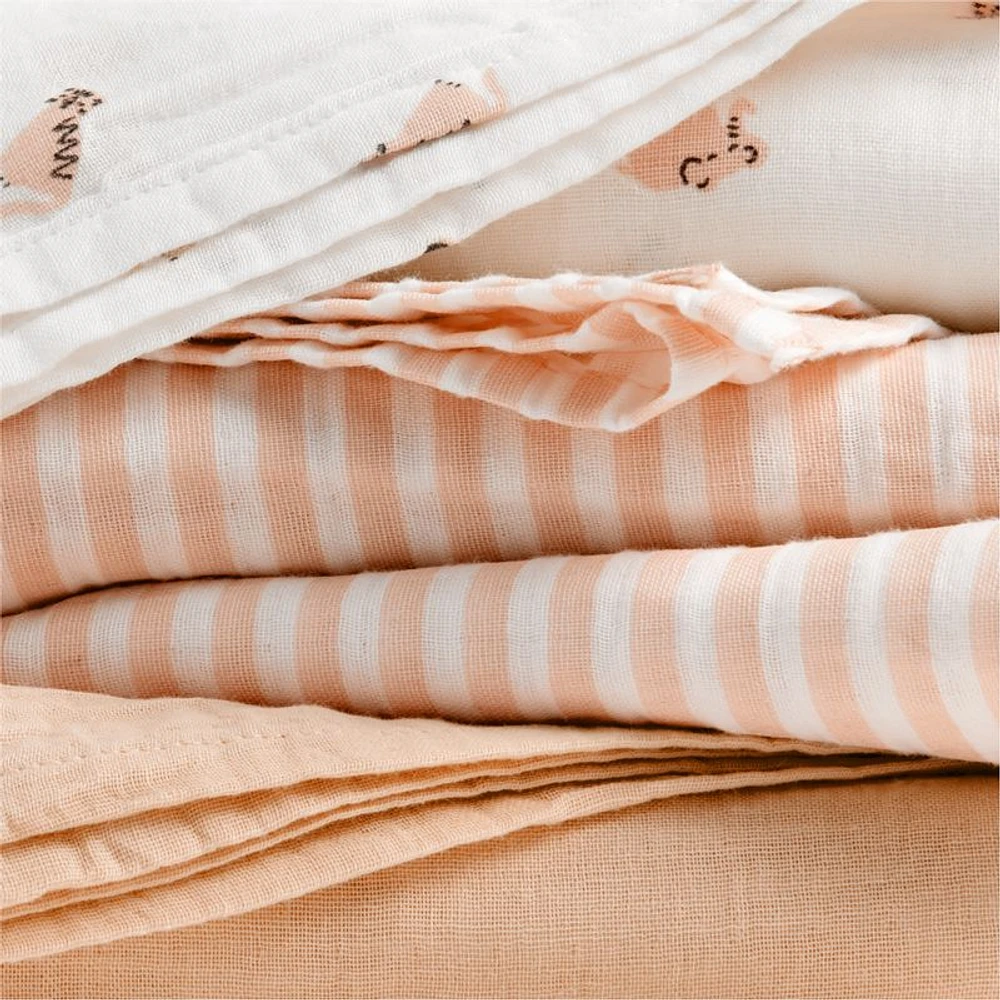 Baby's First Mini Animal Organic Cotton Gauze Baby Swaddle Blankets
