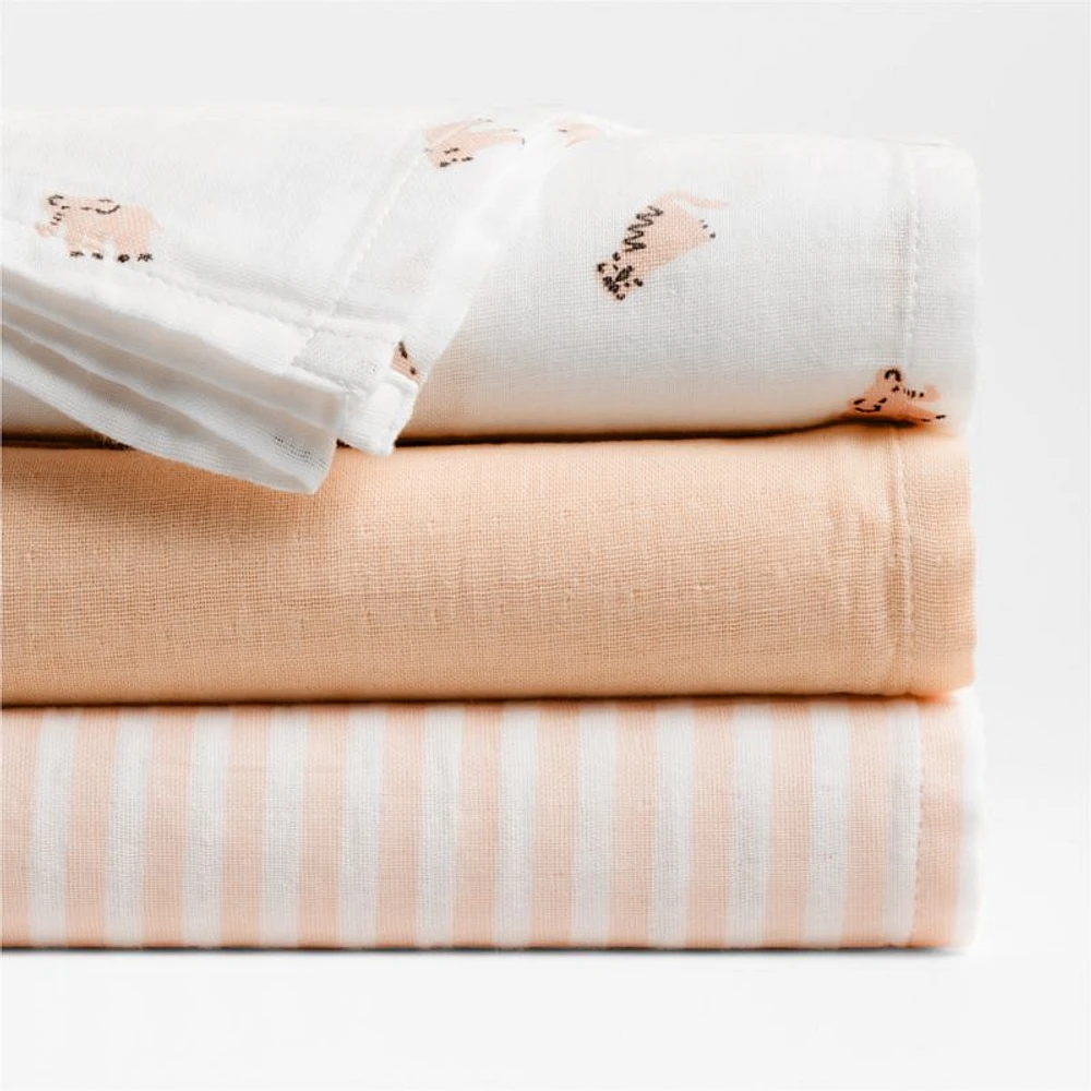 Baby's First Mini Animal Organic Cotton Gauze Baby Swaddle Blankets