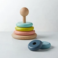 Small Rainbow Wooden Baby Stacking Ring