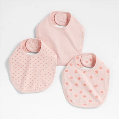 Baby's First Organic Jersey Pink Baby Bibs, Set of 3