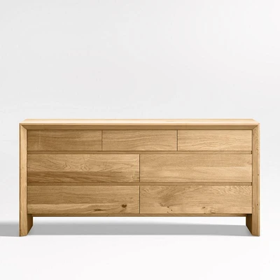 Baja 68" White Oak Wood 7-Drawer Dresser