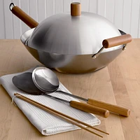 6-Piece Carbon Steel Wok Set