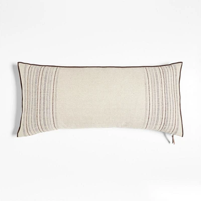 Bande Ivory Textured Stripe 36x16 Throw Pillow Cover