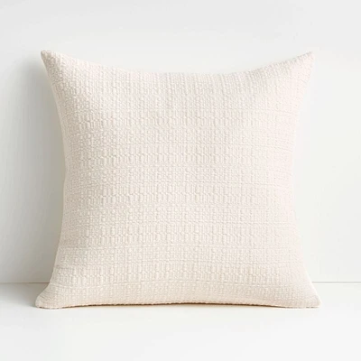 Bari 20"x20" White Swan Knitted Throw Pillow Cover