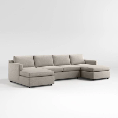 Barrett II 3-Piece U-Shaped Sectional Sofa with Double Chaise Lounge