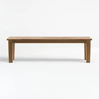 Basque 48" Light Brown Wood Bench with Natural Cushion