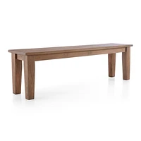 Basque 48" Light Brown Wood Bench with Natural Cushion