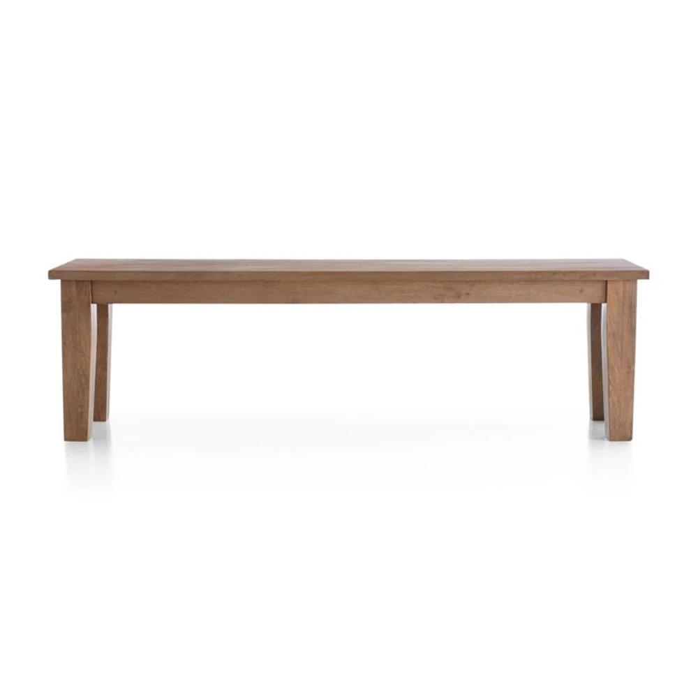 Basque 48" Light Brown Wood Bench with Natural Cushion