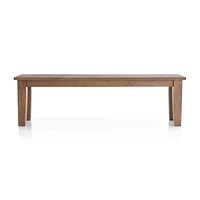 Basque 48" Light Brown Wood Bench with Natural Cushion