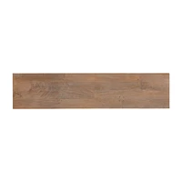 Basque 48" Light Brown Wood Bench with Natural Cushion