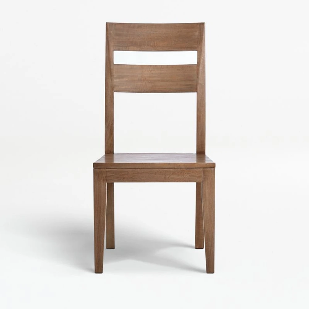 Basque Light Brown Solid Wood Dining Side Chair, Set of 4