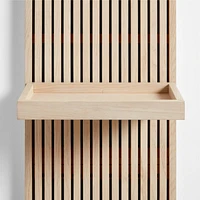 Batten 16" White Oak Wood Bath Wall Shelf