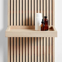Batten 16" White Oak Wood Bath Wall Shelf