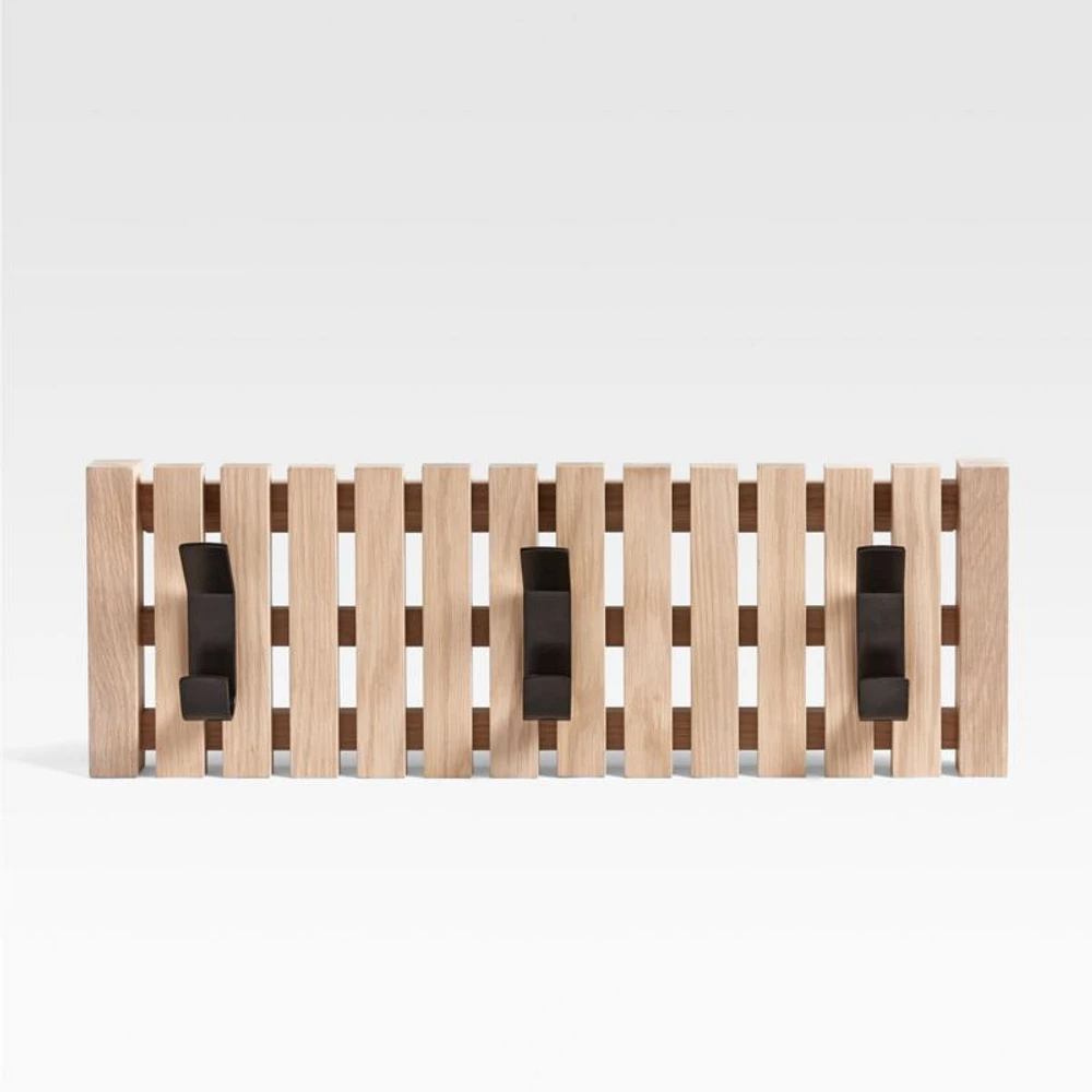 Batten White Oak Mini Wall-Mounted Coat Rack