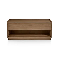 Batten Brown Oak Storage Bench