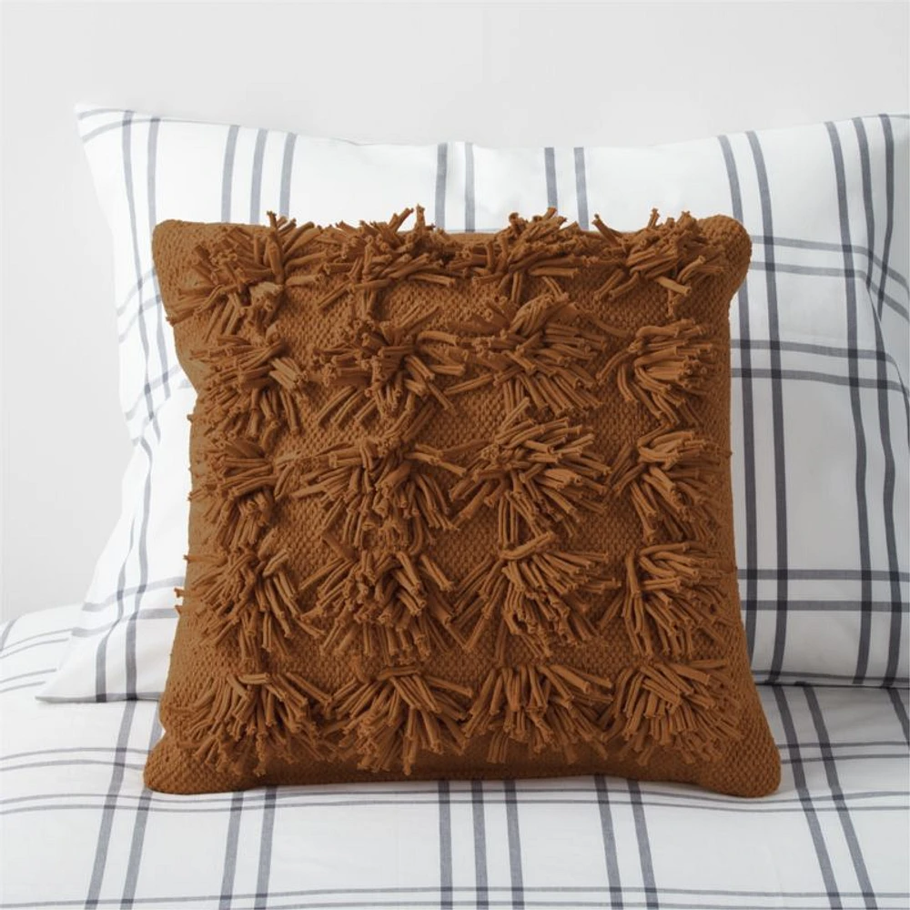 Terracotta Beat Pom Pom Kids Throw Pillow