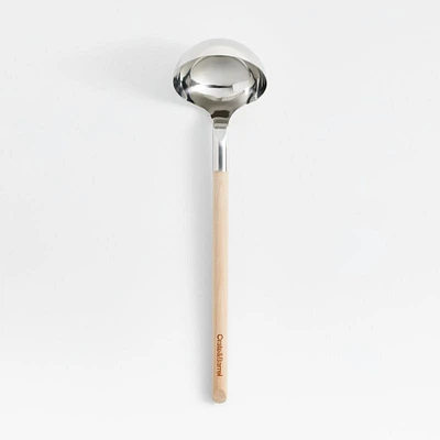 Crate & Barrel Beechwood and Stainless Ladle