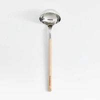 Crate & Barrel Beechwood and Stainless Ladle