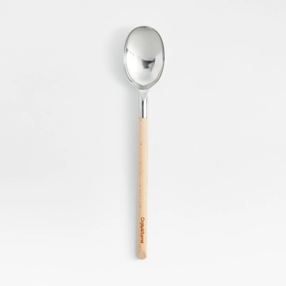 Crate & Barrel Beechwood and Stainless Steel Spoon