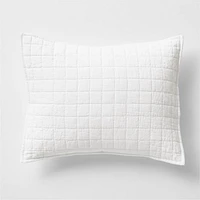 Warm White Belgian Flax Linen Sham Standard