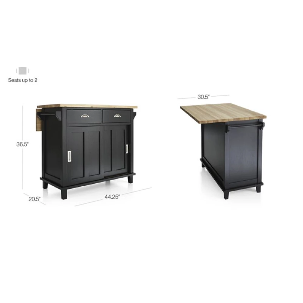 Belmont Black Kitchen Island