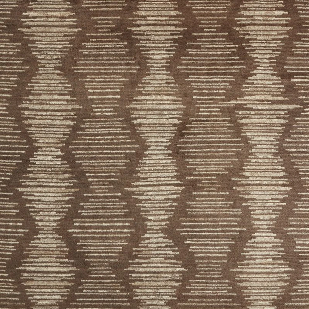 Berlin Wool-Blend Hand-Knotted Brown Area Rug 6'x9'