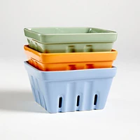 Blue Porcelain Berry Box Colander