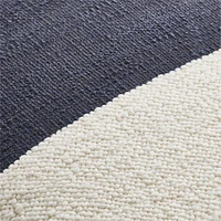 Biella Wool-Cotton Blend Textured 23"x23" Deep Indigo Blue Throw Pillow Cover