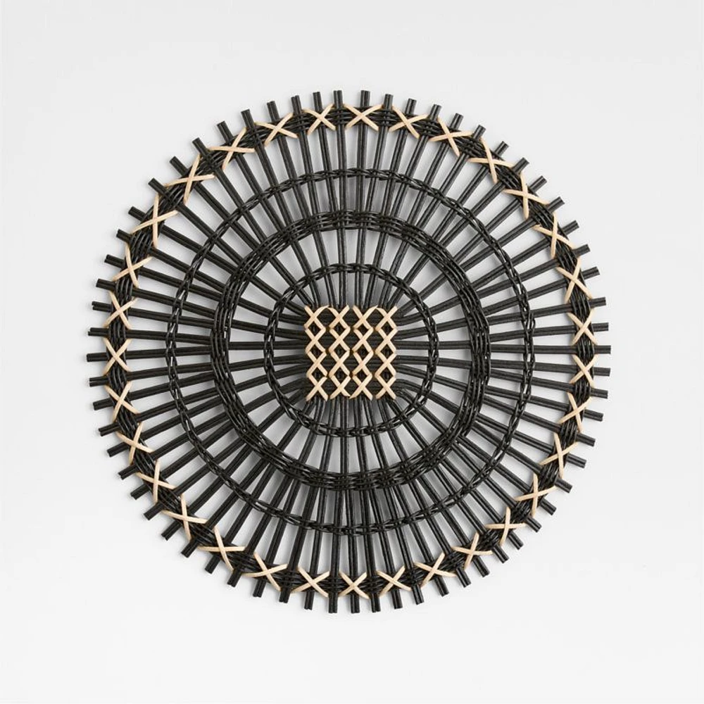Amira Black Radial Rattan Placemat