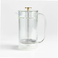 Bodum x Crate & Barrel Verona Clear Double Wall French Press with Brass Knob