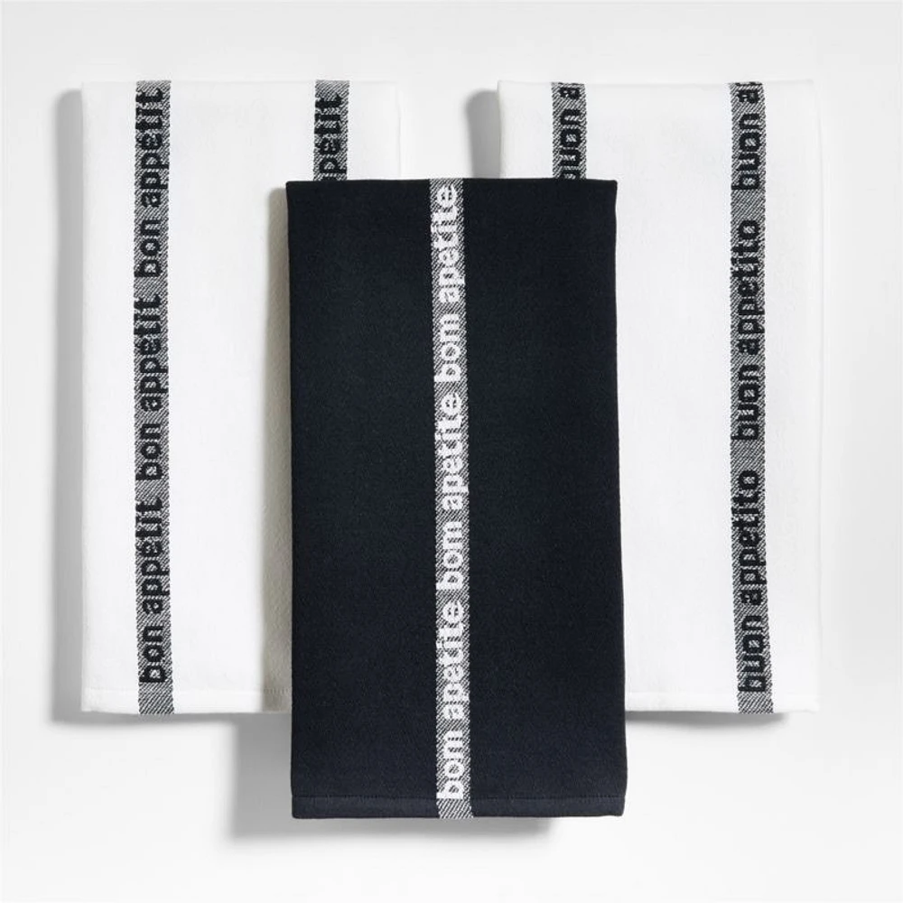 Bon Appetit Organic Cotton Kitchen Towels, Set of 3