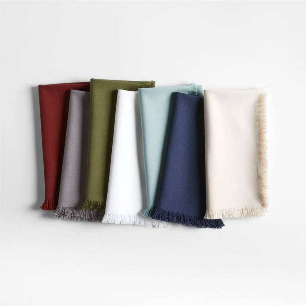 Craft Deep Indigo Cotton Fringe Napkins, Set of 8