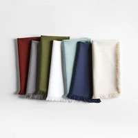 Craft Deep Indigo Cotton Fringe Napkins, Set of 8
