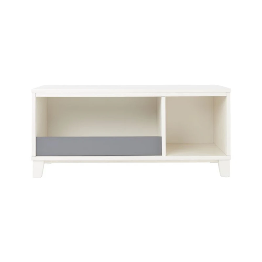 District Bookcase Warm White Wood Front Panel