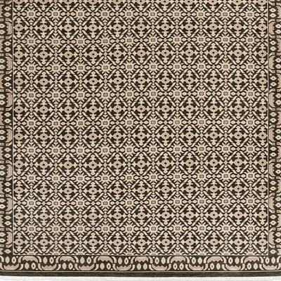 Bordeaux Wool Traditional Hand-Knotted Espresso Brown Area Rug 6'x9'
