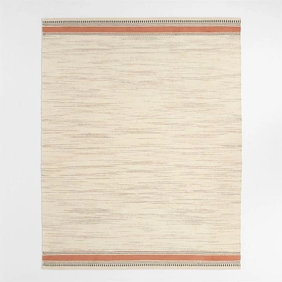 Border Stripe Brulee Brown Chenille Kids Area Rug 5'x8'