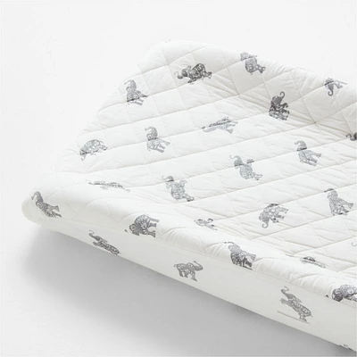 Stay Cool Botanical Elephant Organic Cotton Baby Changing Pad Cover