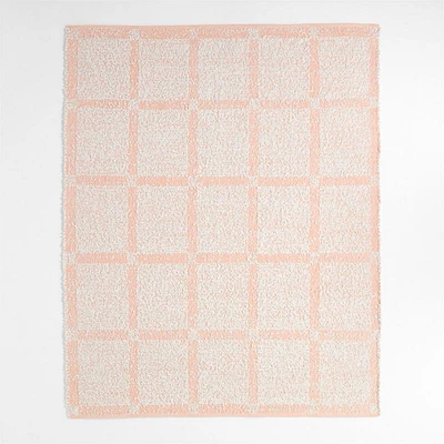 Boucle Elegant Pink Handwoven Flatweave Kids Performance Area Rug 5'x8'