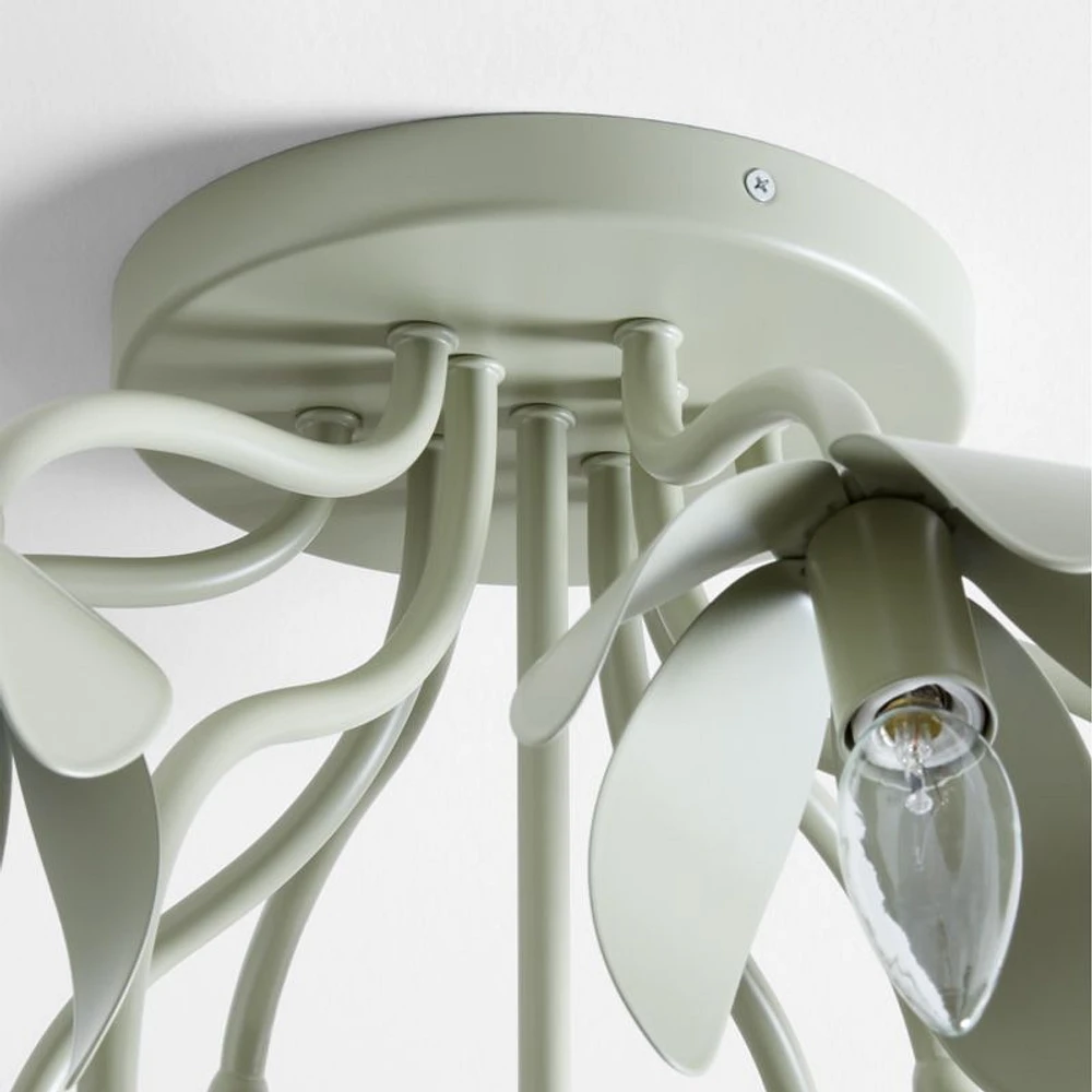 Bouquet Sage Green 22" Kids Flower Flush Mount Ceiling Light