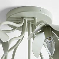 Bouquet Sage Green 22" Kids Flower Flush Mount Ceiling Light