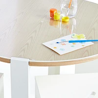 Nesting Charcoal and Grey Wood Kids Play Table, Chairs with Storage and Acrylic Mat Set