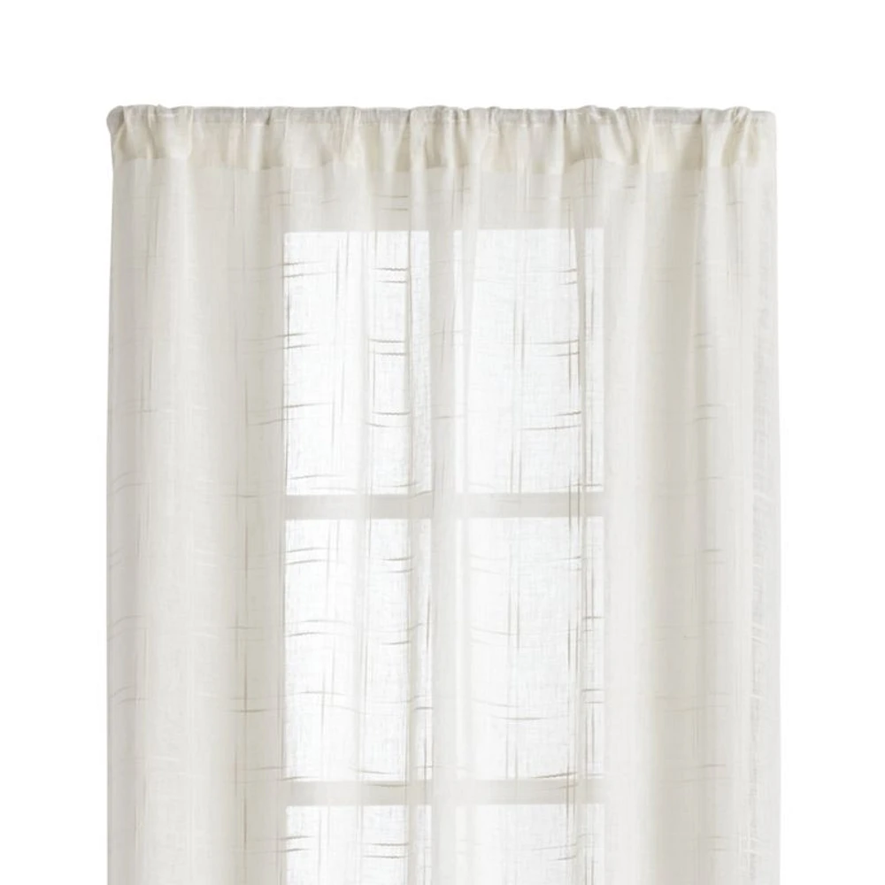 Briza 50"x96" Ivory Sheer Linen Curtain Panel