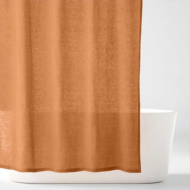 Brulee Brown Linen Shower Curtain