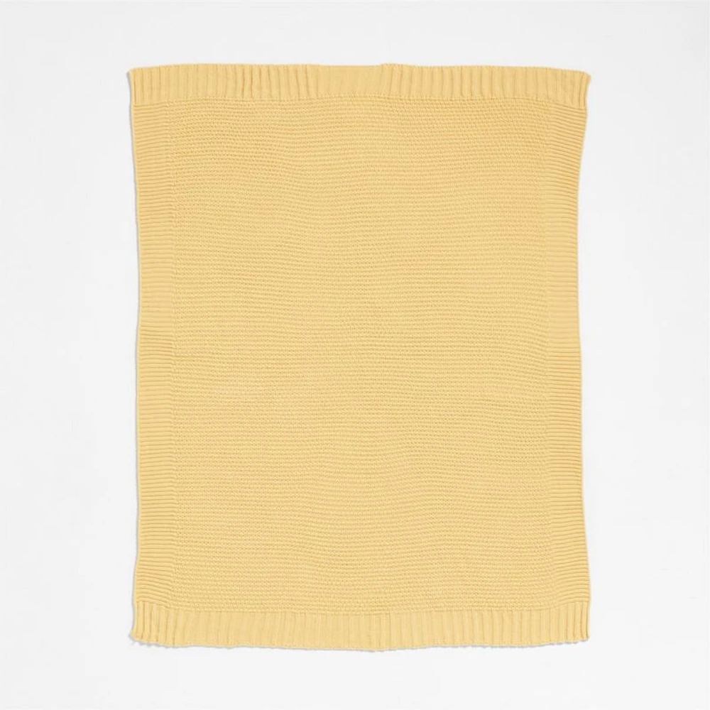 Bubble Knit Straw Yellow Baby Stroller Blanket
